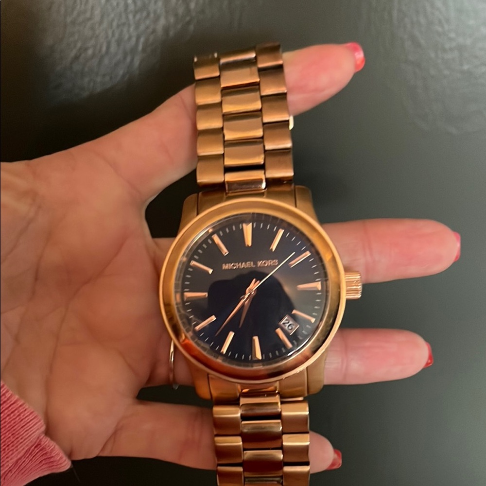 Michael Kors Gold Watch with Black Dial